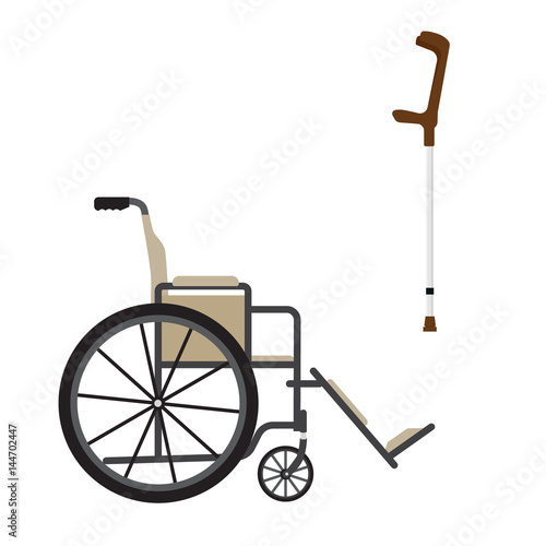 Wheelchair and chrutches