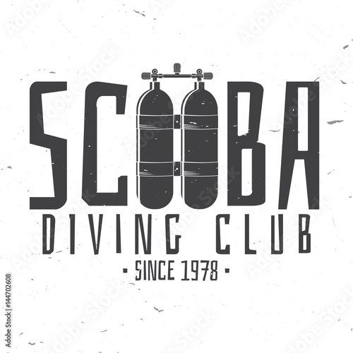 Scuba diving club. Vector illustration.
