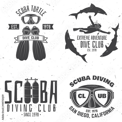Scuba diving club. Vector illustration.