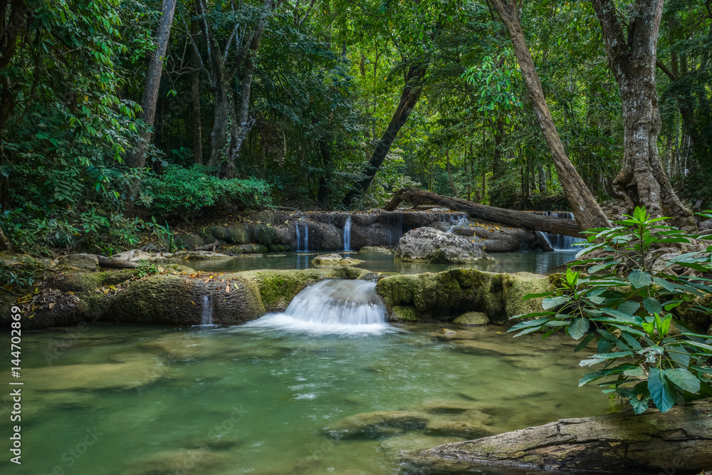 Erawan waterfall in natioanl park Erawan waterfall in natioanl park