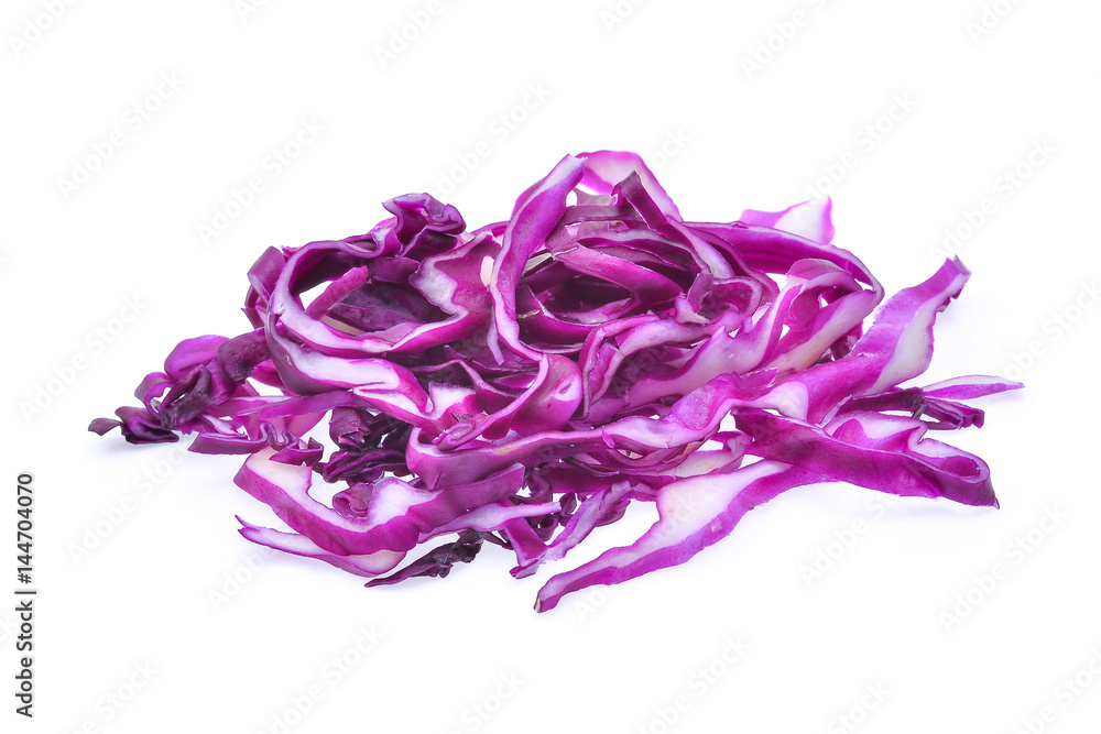 slice of purple cabbage isolated on white background
