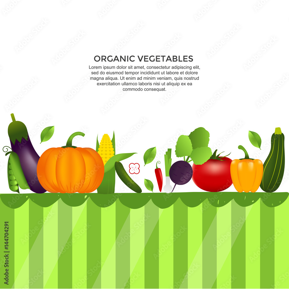 Collection of realistic healthy vegetables Collection of realistic healthy vegetables