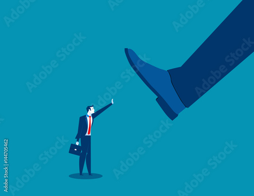 Not afraid of manager power. Concept business illustration. Vector metaphor business