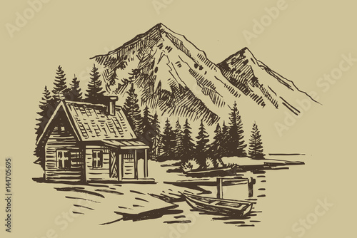 mountain landscape vector