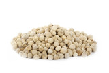 heap of white peppercorn isolated