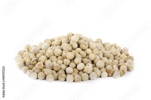 heap of white peppercorn isolated