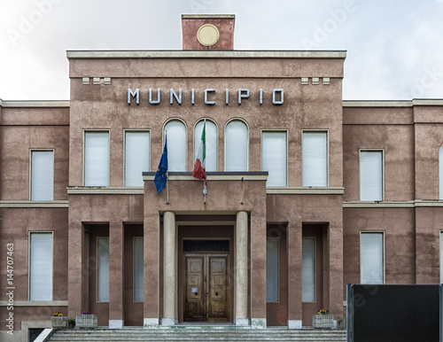 Italian town Hall, palace of about one hundred years old photo