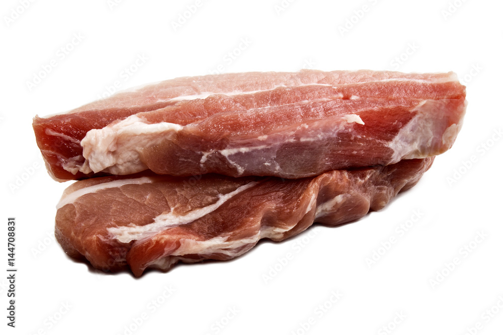 pork chops, isolated on white background