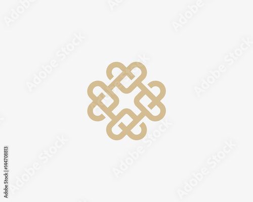 Universal heart ornament logotype. Abstract line creative logo icon design.