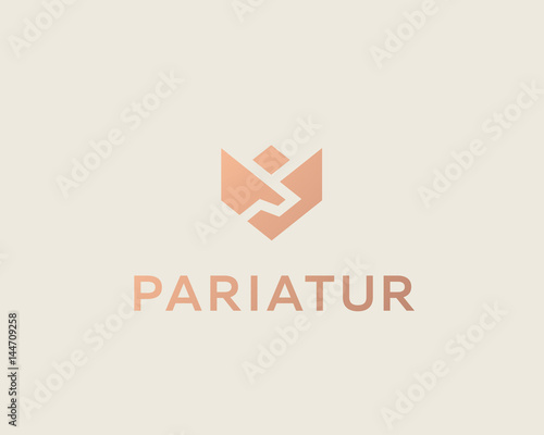 Handshake, wings, crown, flower vector logo. Deal, partnership shield logotype. Luxury team icon symbol