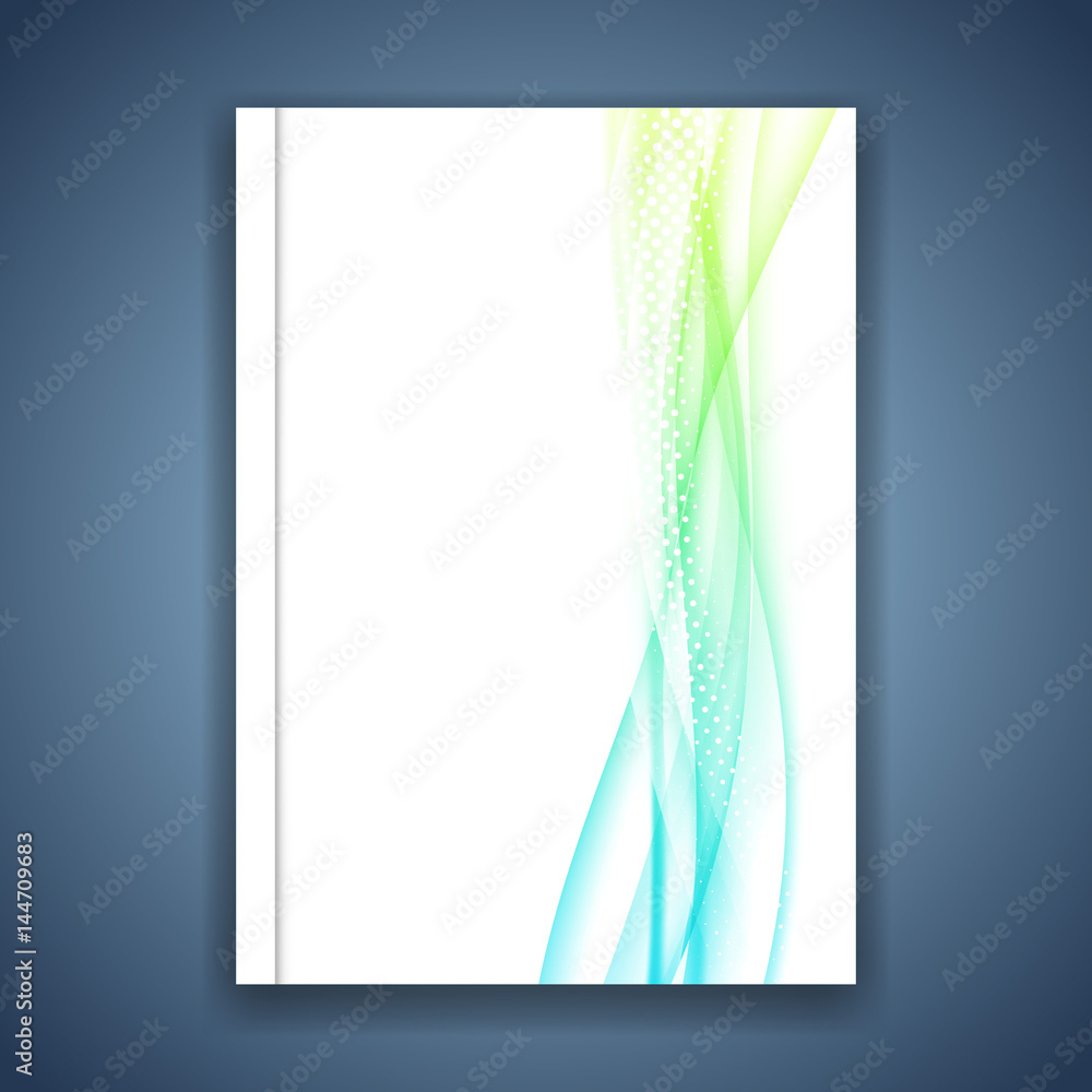 Business fresh abstract modern wave lines folder template