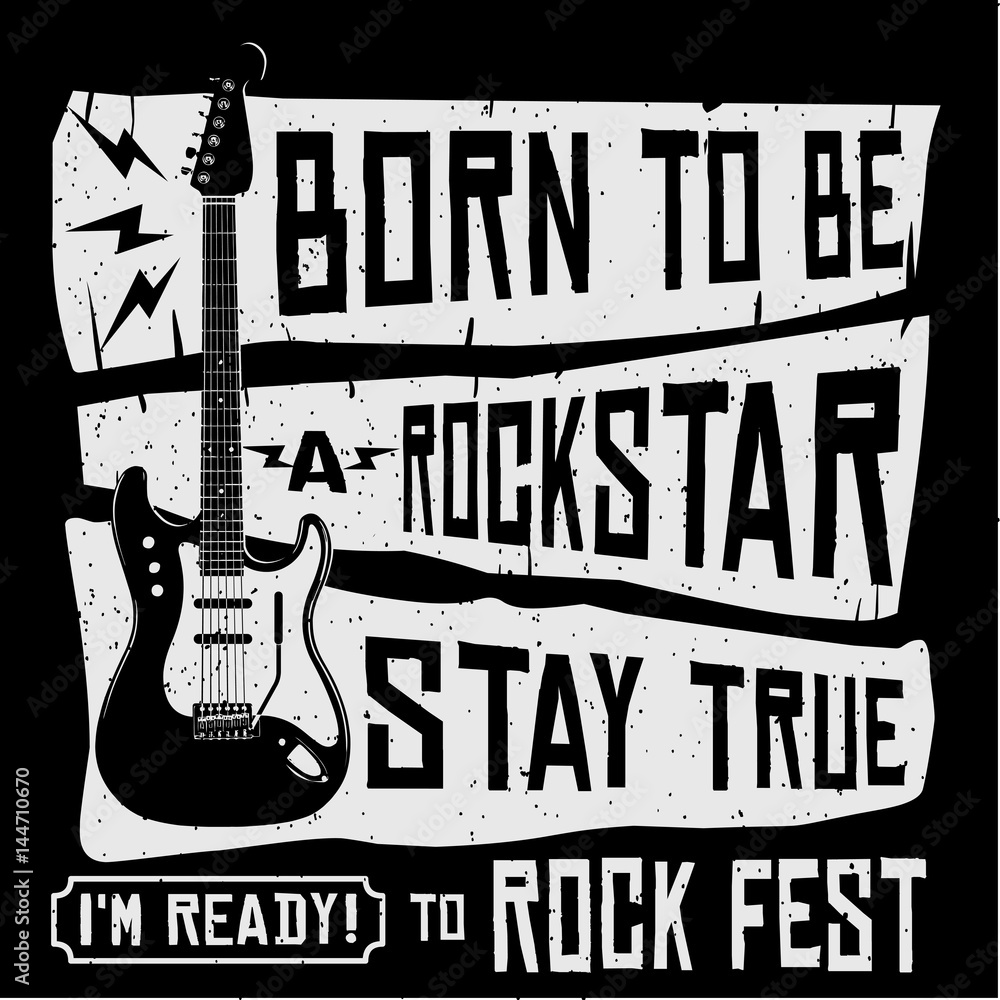 Fototapeta premium Rock music poster concert festival band