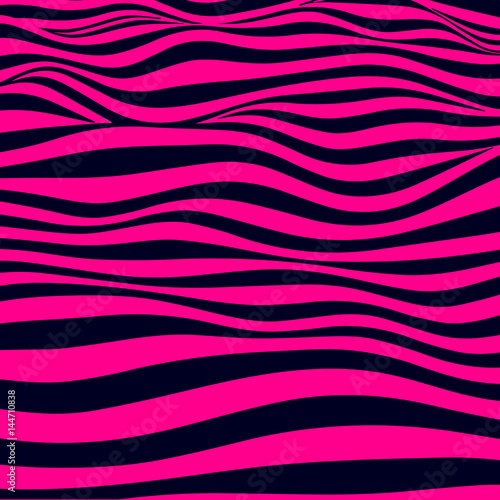 Abstract striped wavy background. Color curved lines. Vector illustration.