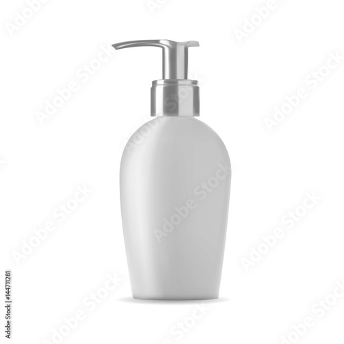 Isolated soap bottle on white background. 3D illustration.