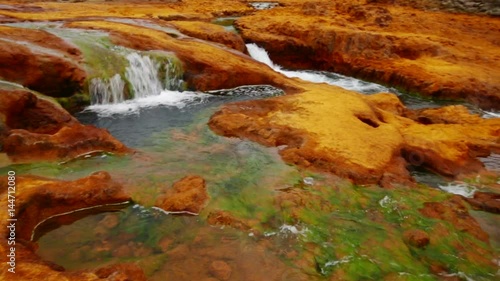 View on waterfall Salto del Agrio and Agrio river valley in Argentina