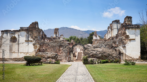 Destroyed Church in Antigua Guatemala / Heritage of ruined churches of conquistadors in Guatemala