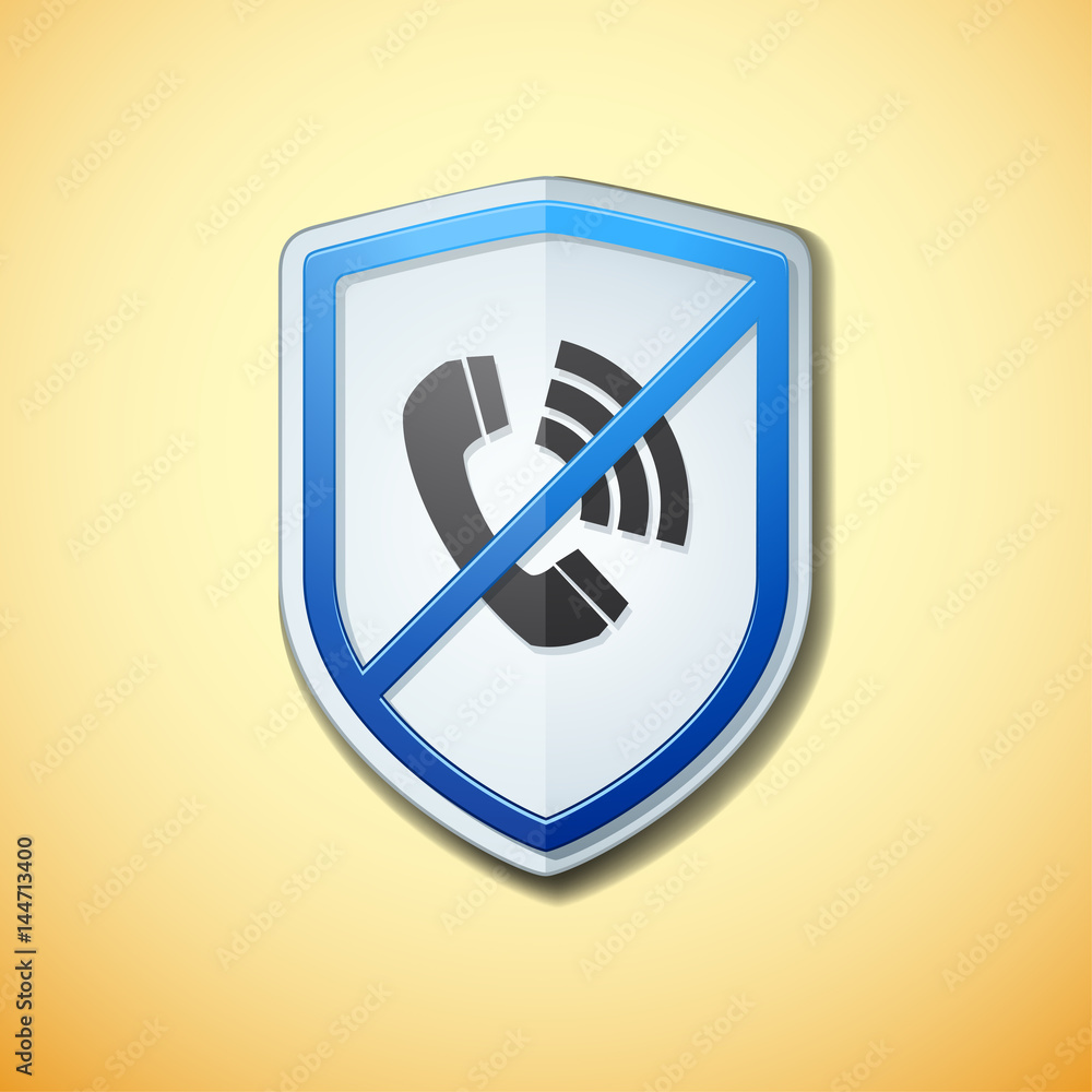 Safety No Calls shield sign Safety No Calls shield sign