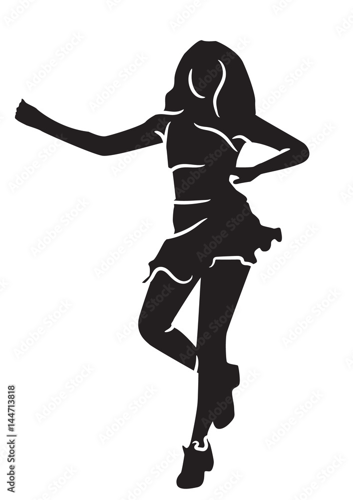 Silhouette of dancing sexy girl vector. Silhouette of dancing sexy girl vector.