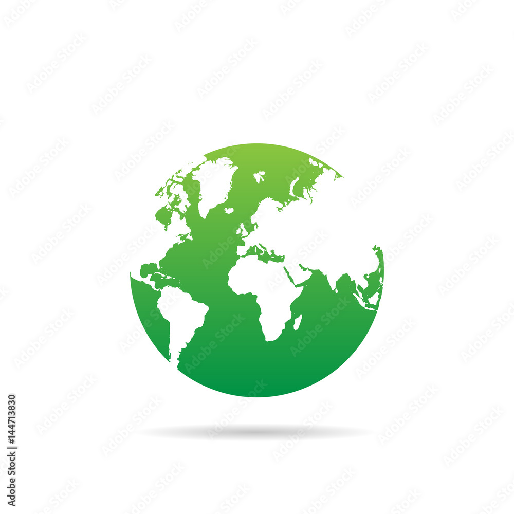 Earth globe in Design on a white background