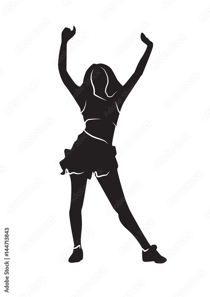 Silhouette of dancing sexy girl vector. Silhouette of dancing sexy girl vector.