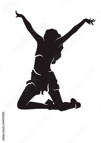 Silhouette of dancing sexy girl vector.