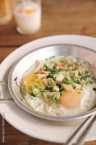 Local Thai morning food egg pan