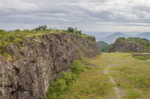 Old Stone quarry in Morro do Gaucho mountain landscape