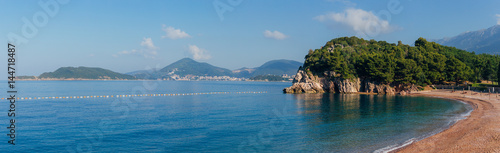 The Queen's Beach near Villa Milocer in Montenegro, near the island of Sveti Stefan. © Nadtochiy