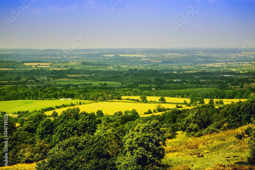 lush green typical generic beautiful english cotswold landscape