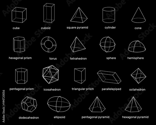 Basic 3d geometric shapes. ...