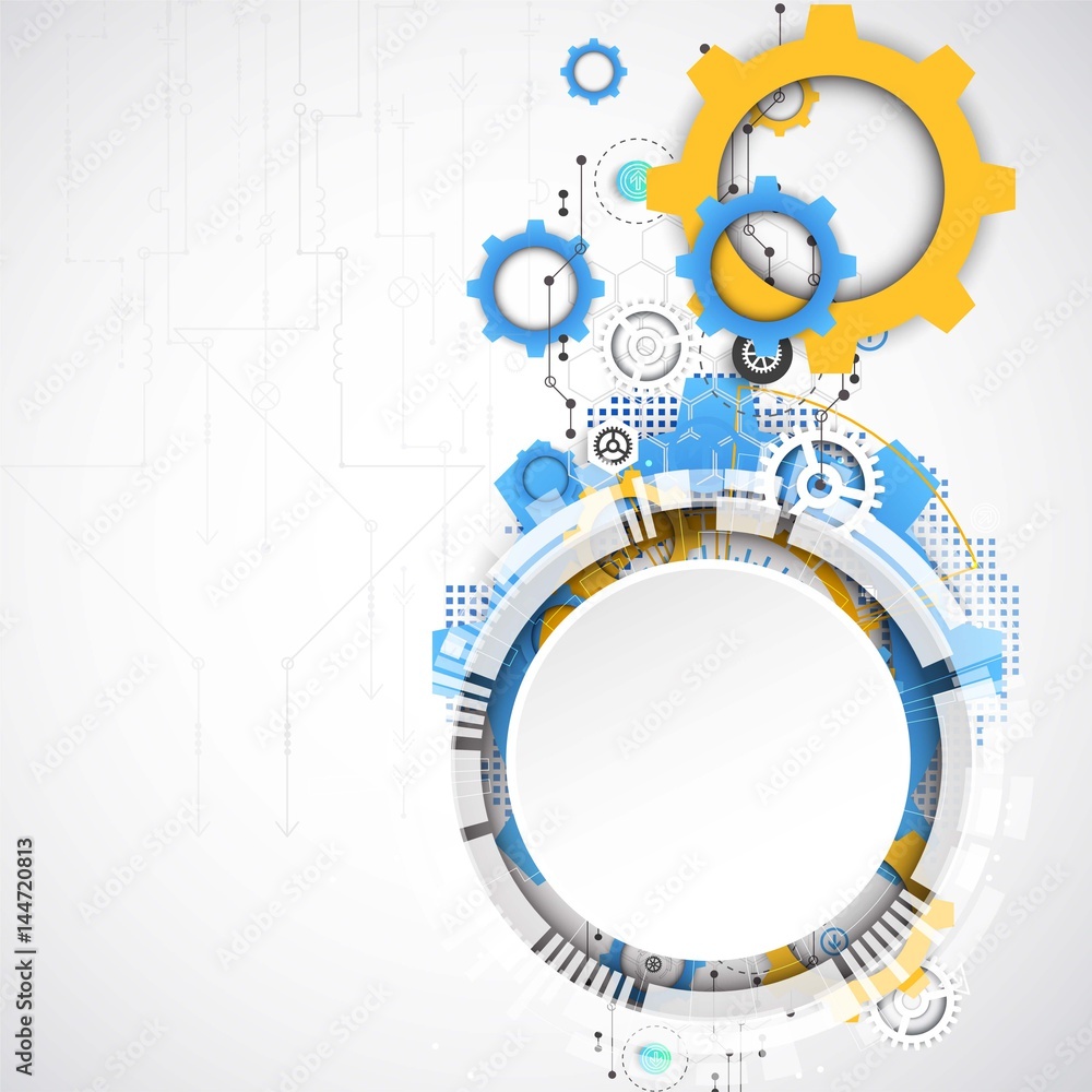 Naklejka premium Abstract background with various technological elements.