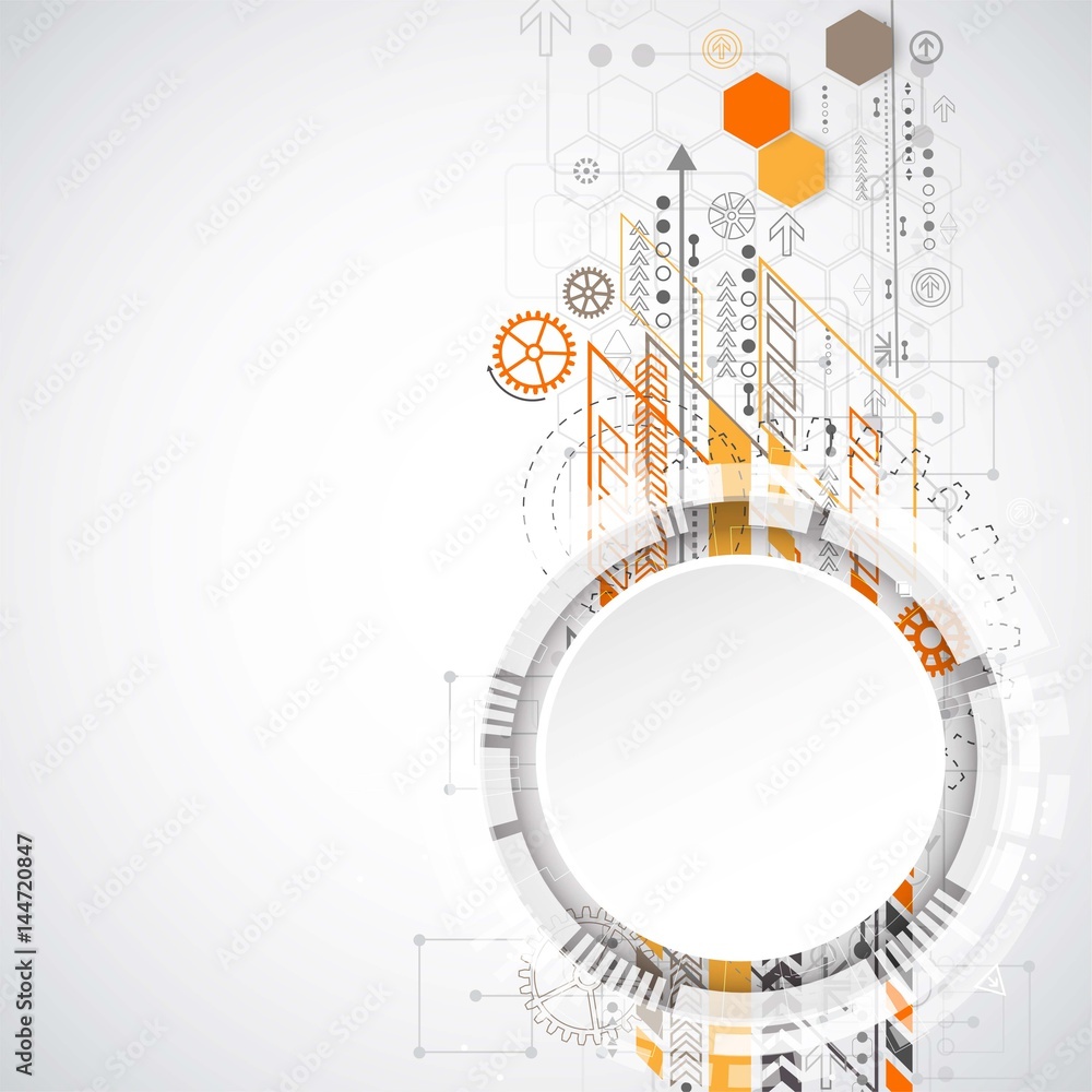 Obraz premium Abstract background with various technological elements.