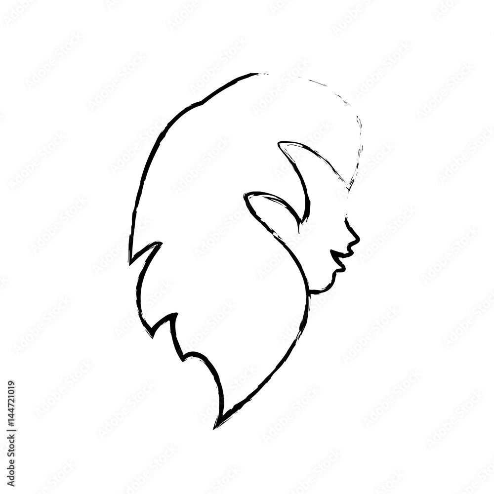 sketch head woman female icon vector illustration eps 10