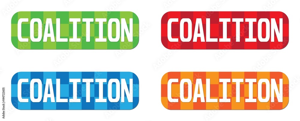 COALITION text, on rectangle, zig zag pattern stamp sign. COALITION text, on rectangle, zig zag pattern stamp sign.