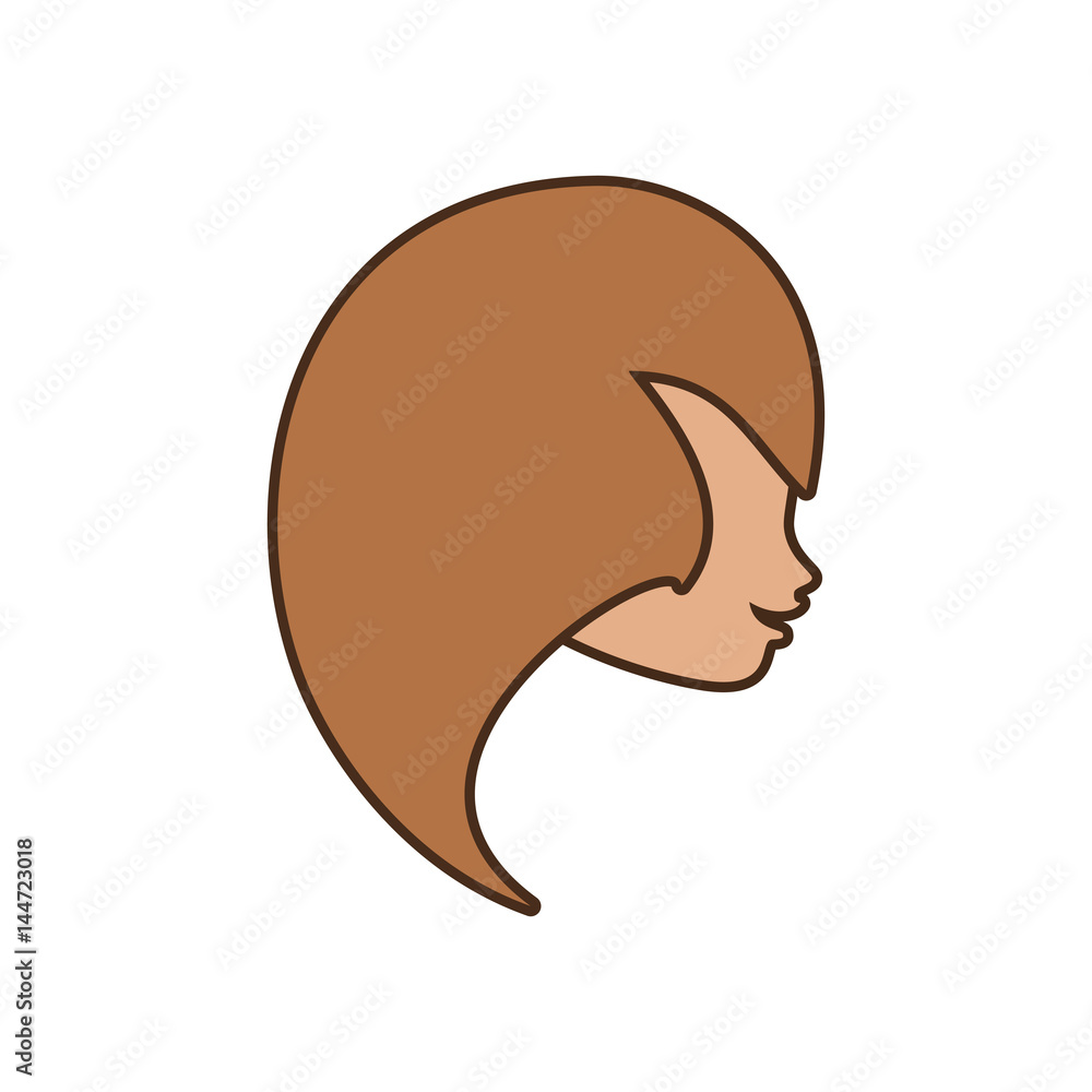 female face profile character vector illustration eps 10