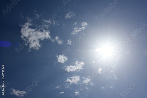 眩しい太陽と青空と雲「空想・太陽に集まるモンスター」 © Ryuji