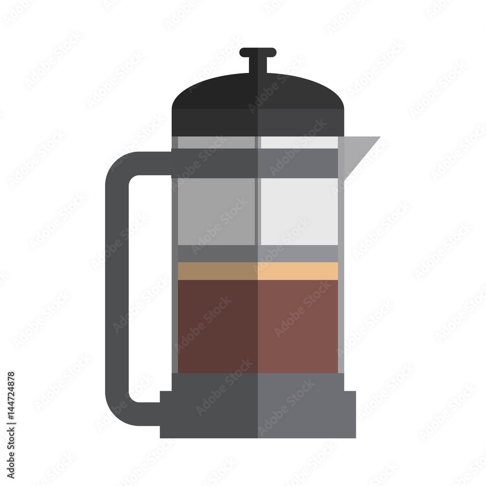 Fototapeta premium French Press Coffee Maker icon over white background. vector illustration