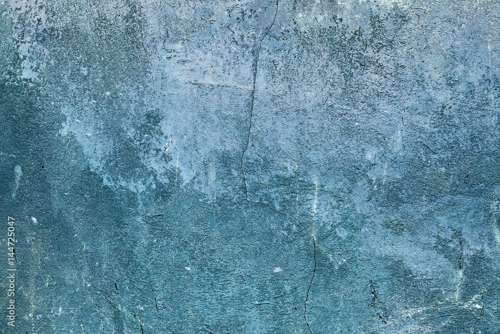 Fototapeta premium Texture of old blue painted wall background