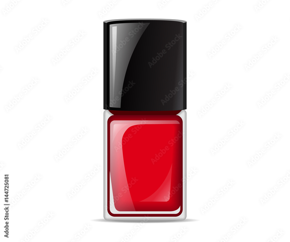 Red nail lacquers contained in bottle Red nail lacquers contained in bottle