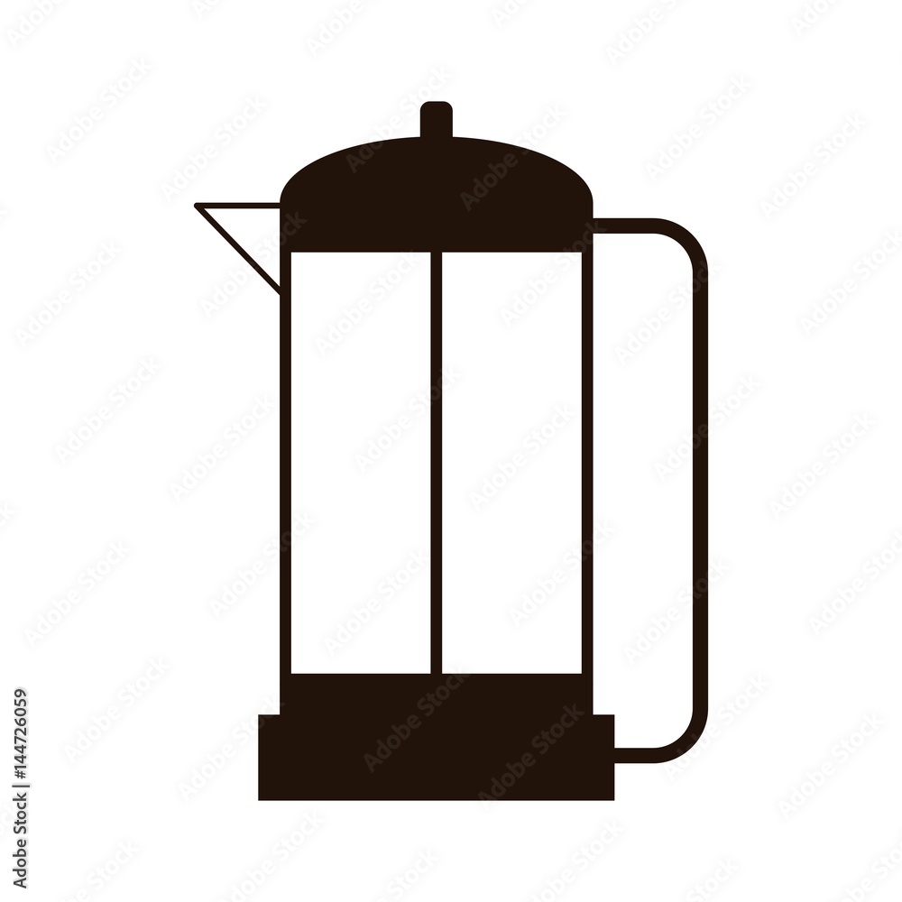 French Press Coffee Maker icon over white background. vector illustration French Press Coffee Maker icon over white background. vector illustration