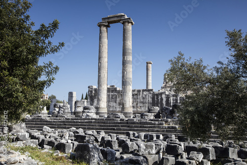 View of Temple of Apollo in antique city of Didyma, Aydin,Turkey