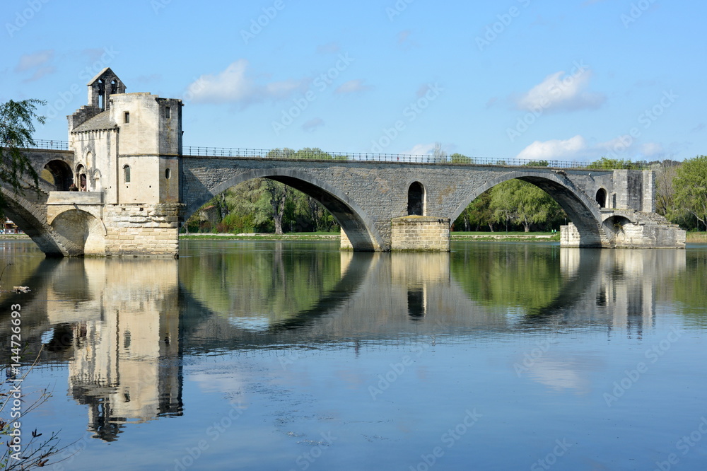 France, Vaucluse, Avignon, Rhône, Pont d'Avignon, Pont Saint Bénezet.