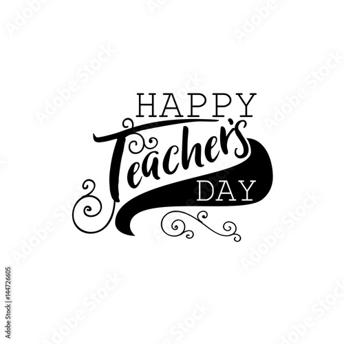 lettering and calligraphy modern - Happy Teachers day to you. Sticker, stamp, logo - hand made