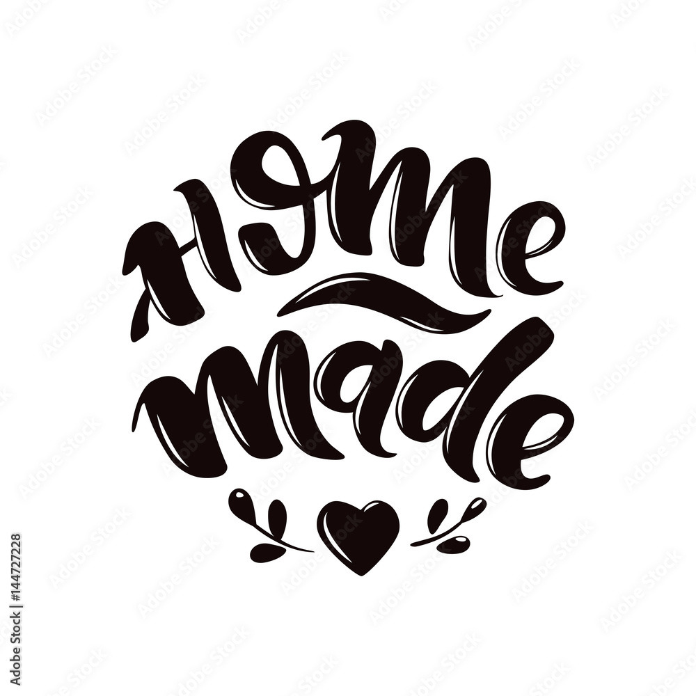 Home made. Hand-drawn lettering. Stylish logo for your product, shop, etc Home made. Hand-drawn lettering. Stylish logo for your product, shop, etc