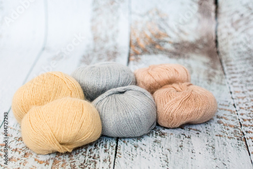 yarn for knitting. needlework. Hosiery yarn photo