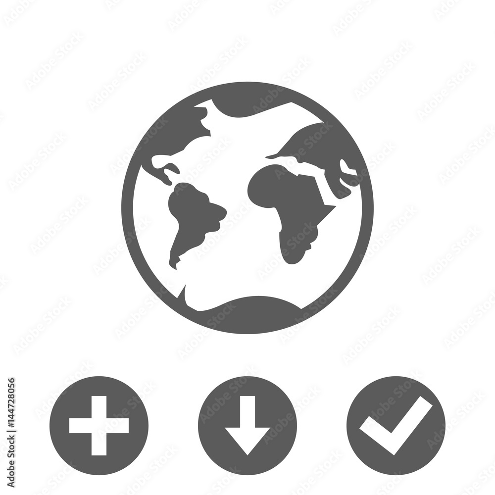 Earth icon stock vector illustration flat design Earth icon stock vector illustration flat design