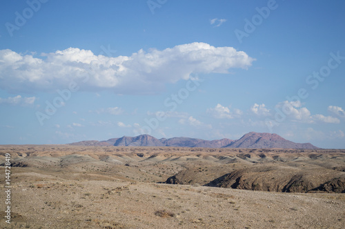 Stony Desert Landscape with Mountains between Walvis Bay and Solitaire in Namibia