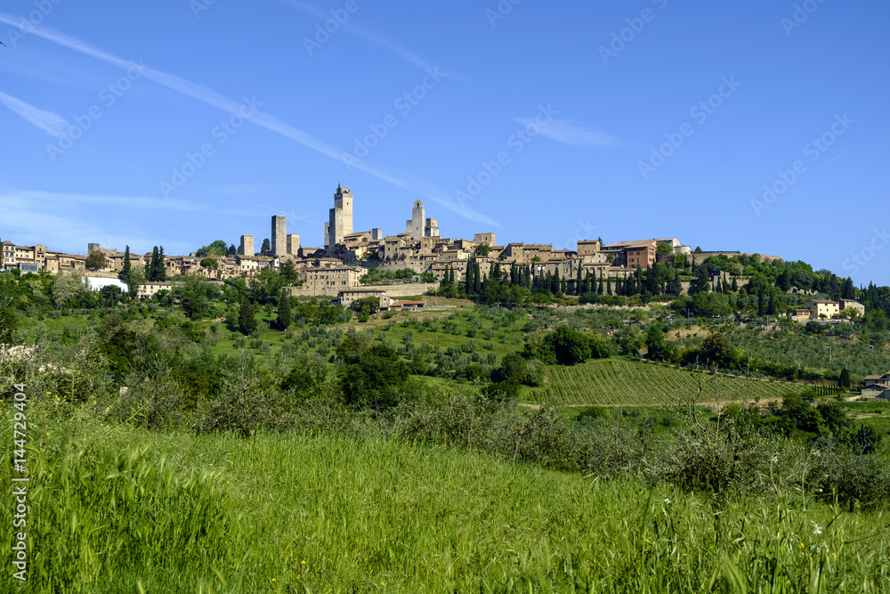 San Gimignano is a small medieval hill town in Tuscany