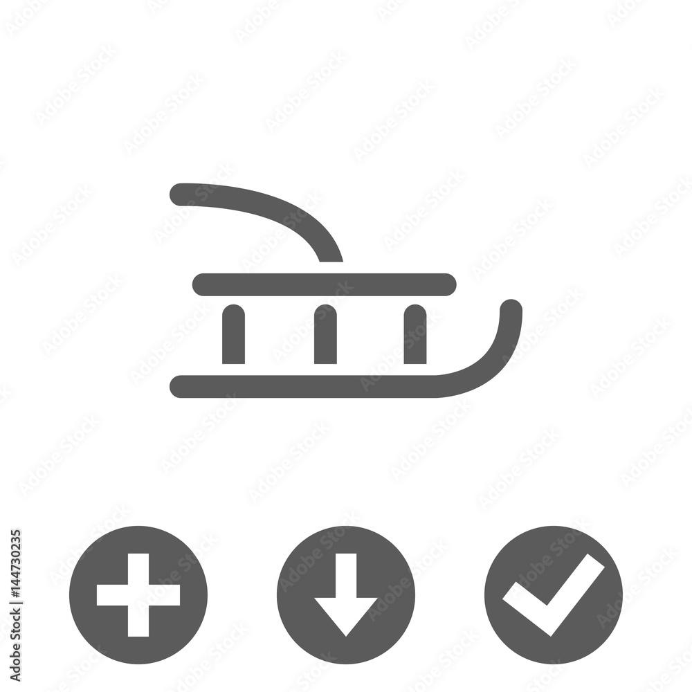 sled icon stock vector illustration flat design sled icon stock vector illustration flat design