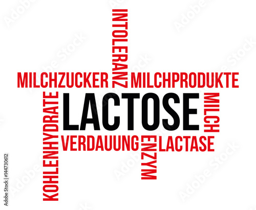 Lactose - Milchzucker - Laktose - Lactoseintoleranz Wordcloud